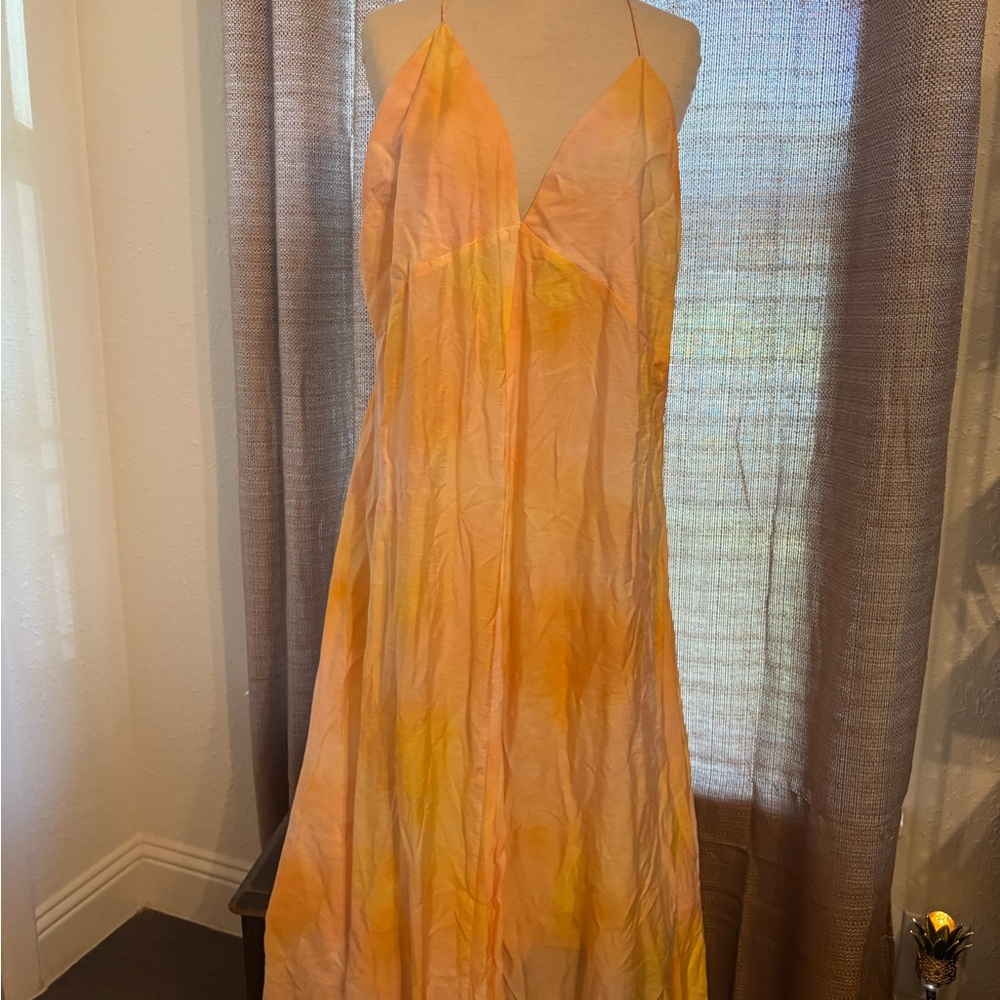 H&M Orange and Yellow Women's Dress